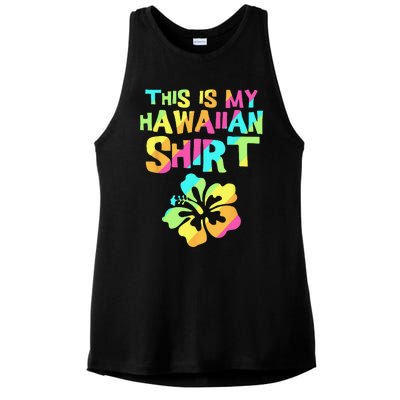 This Is My Hawaiian Tropical Luau Costume Party Hawaii Ladies PosiCharge Tri-Blend Wicking Tank