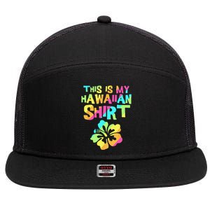 This Is My Hawaiian Tropical Luau Costume Party Hawaii 7 Panel Mesh Trucker Snapback Hat