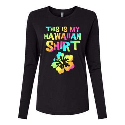 This Is My Hawaiian Tropical Luau Costume Party Hawaii Womens Cotton Relaxed Long Sleeve T-Shirt