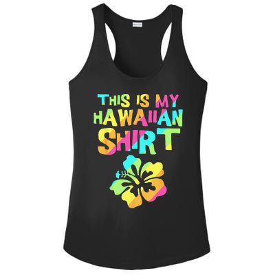 This Is My Hawaiian Tropical Luau Costume Party Hawaii Ladies PosiCharge Competitor Racerback Tank