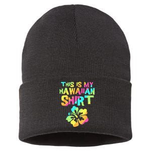 This Is My Hawaiian Tropical Luau Costume Party Hawaii Sustainable Knit Beanie