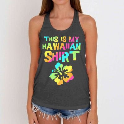 This Is My Hawaiian Tropical Luau Costume Party Hawaii Women's Knotted Racerback Tank