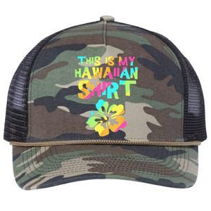 This Is My Hawaiian Tropical Luau Costume Party Hawaii Retro Rope Trucker Hat Cap