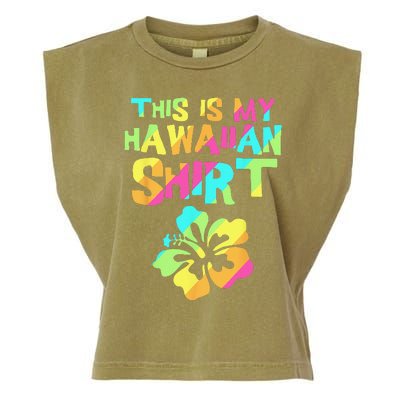 This Is My Hawaiian Tropical Luau Costume Party Hawaii Garment-Dyed Women's Muscle Tee