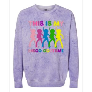 This Is My Disco Costume Family Party 1970s Colorblast Crewneck Sweatshirt