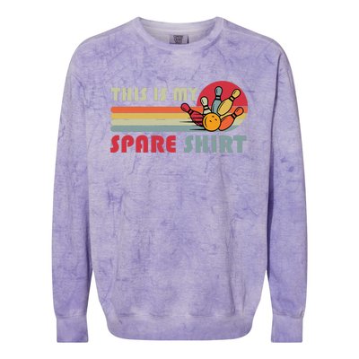 This Is My Spare Bowling Bowler Colorblast Crewneck Sweatshirt