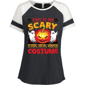 This Is My Scary School Social Worker Costume Halloween Enza Ladies Jersey Colorblock Tee