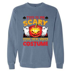 This Is My Scary School Social Worker Costume Halloween Garment-Dyed Sweatshirt