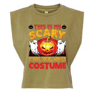 This Is My Scary School Social Worker Costume Halloween Garment-Dyed Women's Muscle Tee