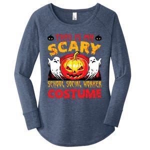 This Is My Scary School Social Worker Costume Halloween Women's Perfect Tri Tunic Long Sleeve Shirt