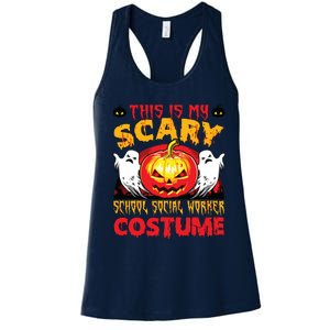 This Is My Scary School Social Worker Costume Halloween Women's Racerback Tank