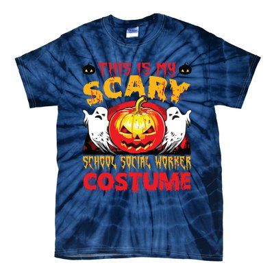 This Is My Scary School Social Worker Costume Halloween Tie-Dye T-Shirt