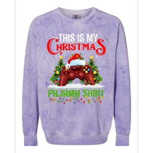 This Is My Christmas Pajama Meaningful Gift Video Game Christmas Funny Gift Colorblast Crewneck Sweatshirt