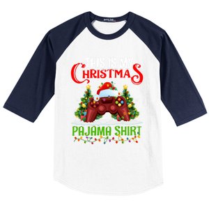 This Is My Christmas Pajama Meaningful Gift Video Game Christmas Funny Gift Baseball Sleeve Shirt