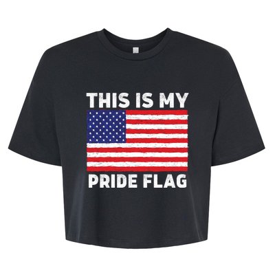 This Is My Pride Flag USA American Flag Bella+Canvas Jersey Crop Tee