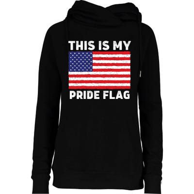 This Is My Pride Flag USA American Flag Womens Funnel Neck Pullover Hood