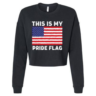 This Is My Pride Flag USA American Flag Cropped Pullover Crew