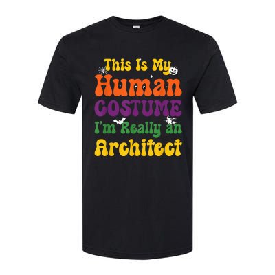 This is My Human Costume I'm Really Halloween Themed Party Softstyle CVC T-Shirt