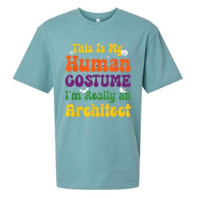 This is My Human Costume I'm Really Halloween Themed Party Sueded Cloud Jersey T-Shirt