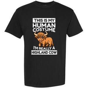 This Is My Human Costume IM Really A Highland Cow Garment-Dyed Heavyweight T-Shirt