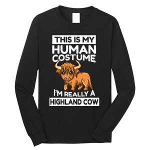 This Is My Human Costume IM Really A Highland Cow Long Sleeve Shirt