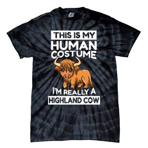 This Is My Human Costume IM Really A Highland Cow Tie-Dye T-Shirt