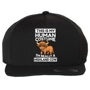 This Is My Human Costume IM Really A Highland Cow Wool Snapback Cap