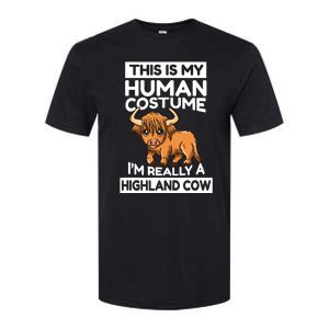 This Is My Human Costume IM Really A Highland Cow Softstyle CVC T-Shirt