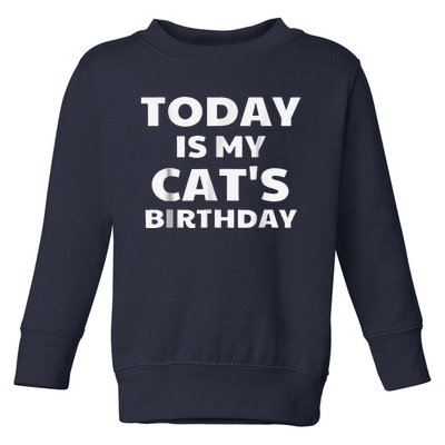 Today Is My Cat S Birthday Funny Cat Toddler Sweatshirt