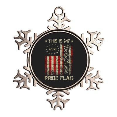 This Is My Pride Flag Usa American Patriotic 4th Of July Metallic Star Ornament