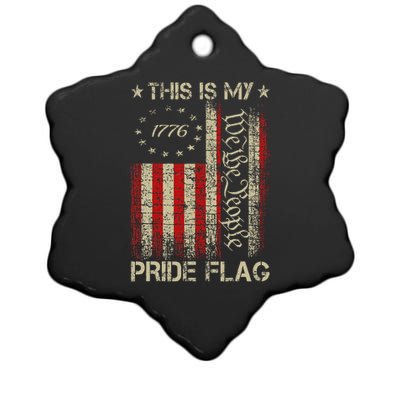 This Is My Pride Flag Usa American Patriotic 4th Of July Ceramic Star Ornament