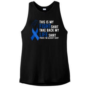 This Is My Fight Colon Cancer Awareness Ladies PosiCharge Tri-Blend Wicking Tank