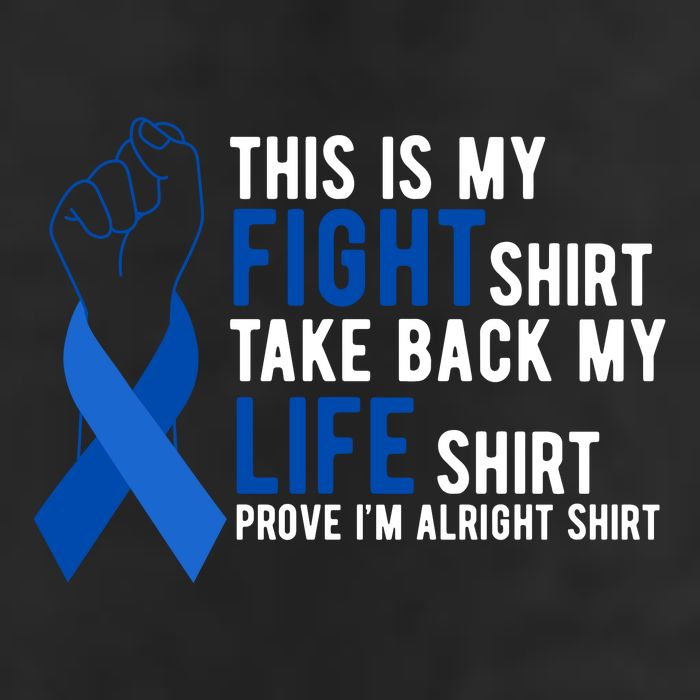 This Is My Fight Colon Cancer Awareness 7 Panel Mesh Trucker Snapback Hat