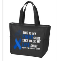 This Is My Fight Colon Cancer Awareness Zip Tote Bag