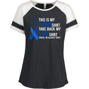 This Is My Fight Colon Cancer Awareness Enza Ladies Jersey Colorblock Tee