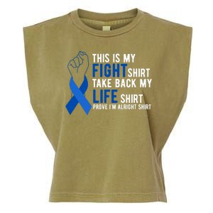 This Is My Fight Colon Cancer Awareness Garment-Dyed Women's Muscle Tee