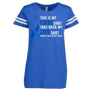 This Is My Fight Colon Cancer Awareness Enza Ladies Jersey Football T-Shirt