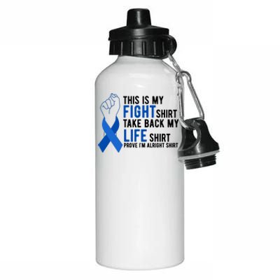 This Is My Fight Colon Cancer Awareness Aluminum Water Bottle