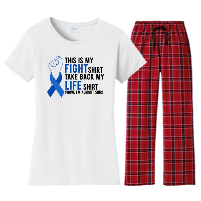 This Is My Fight Colon Cancer Awareness Women's Flannel Pajama Set