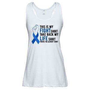 This Is My Fight Colon Cancer Awareness Ladies Essential Flowy Tank