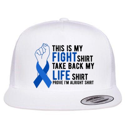 This Is My Fight Colon Cancer Awareness Flat Bill Trucker Hat