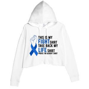 This Is My Fight Colon Cancer Awareness Crop Fleece Hoodie