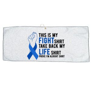 This Is My Fight Colon Cancer Awareness Large Microfiber Waffle Golf Towel