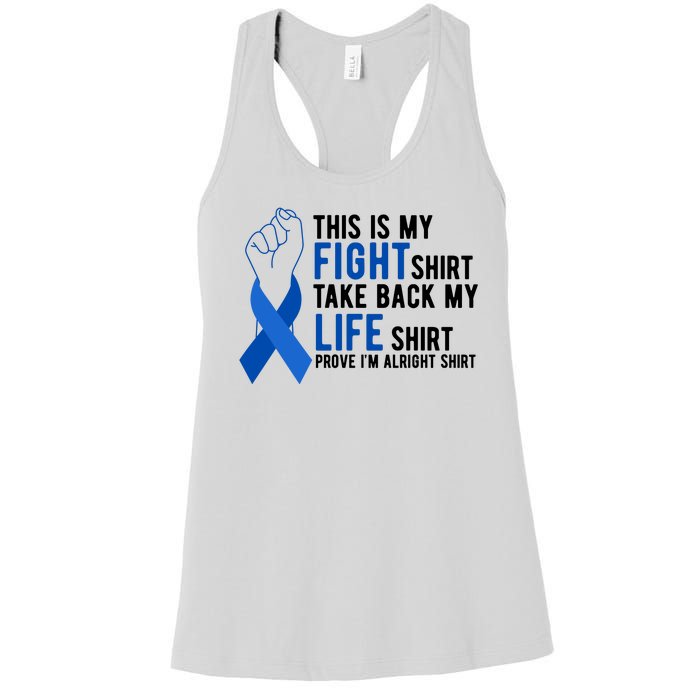 This Is My Fight Colon Cancer Awareness Women's Racerback Tank