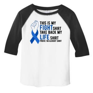 This Is My Fight Colon Cancer Awareness Toddler Fine Jersey T-Shirt