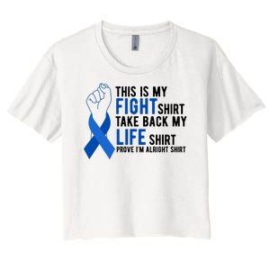 This Is My Fight Colon Cancer Awareness Women's Crop Top Tee