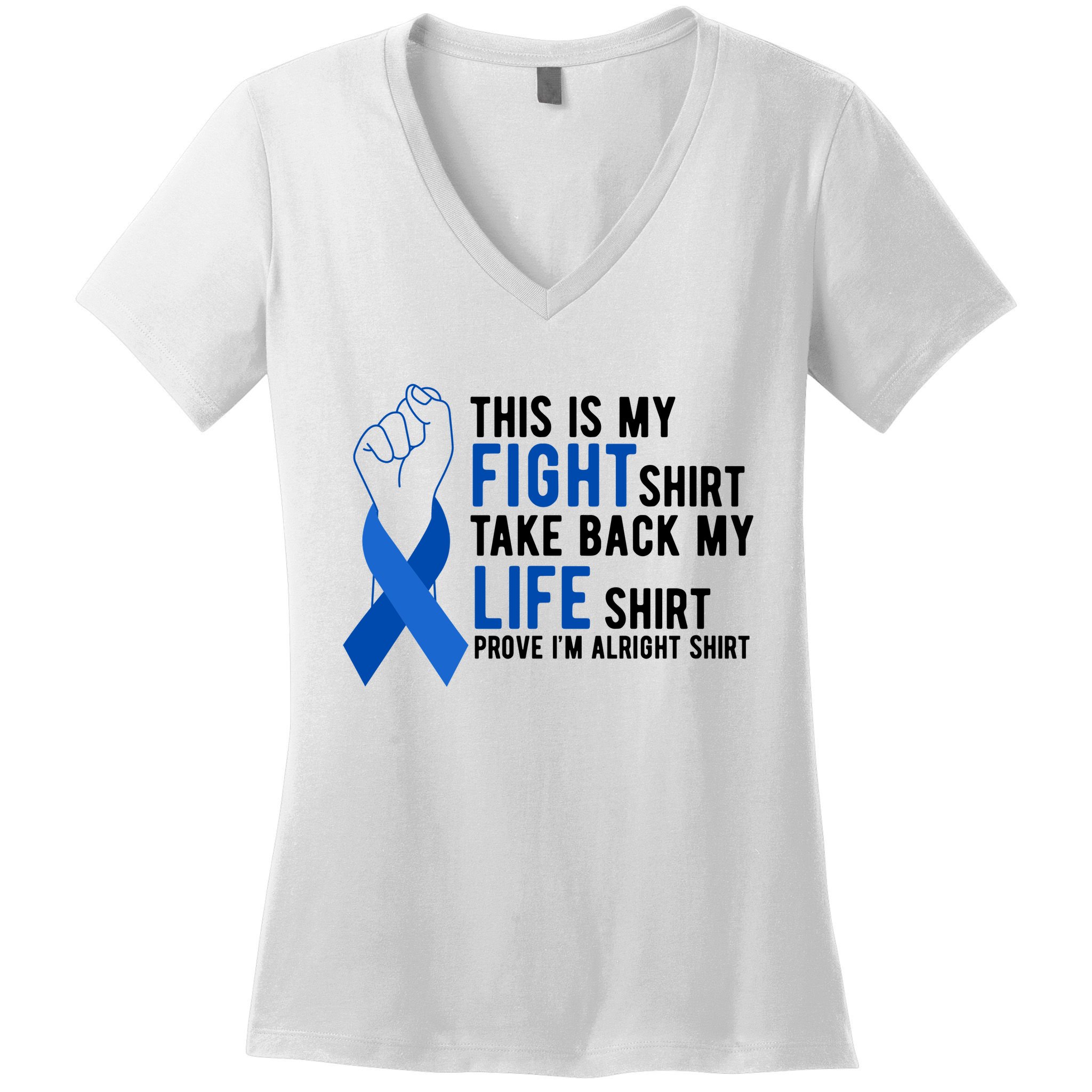 This Is My Fight Colon Cancer Awareness Women's V-Neck T-Shirt
