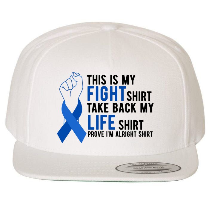 This Is My Fight Colon Cancer Awareness Wool Snapback Cap