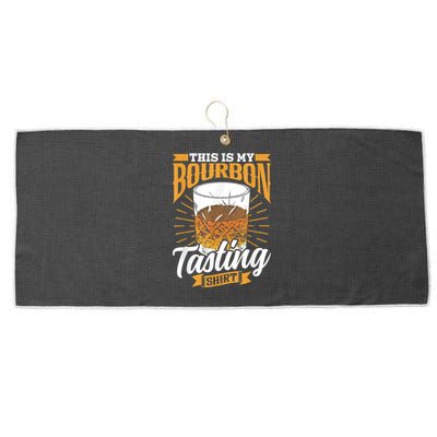 This Is My Bourbon Tasting Drinker Drinking Bourbon Large Microfiber Waffle Golf Towel