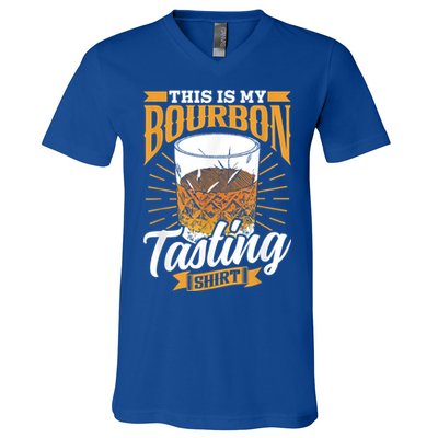 This Is My Bourbon Tasting Drinker Drinking Bourbon V-Neck T-Shirt